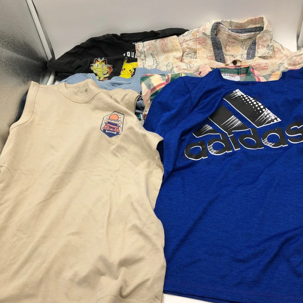 Boys Size 10-12 Short Sleeve T-Shirt BUNDLE Summer Old Navy Oshkosh Button